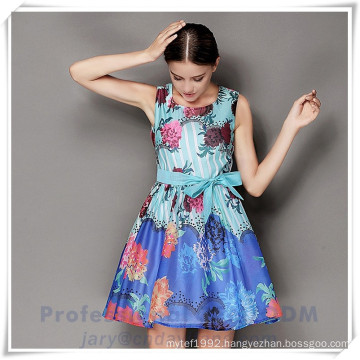 2015 china supplier fashion flower print dress